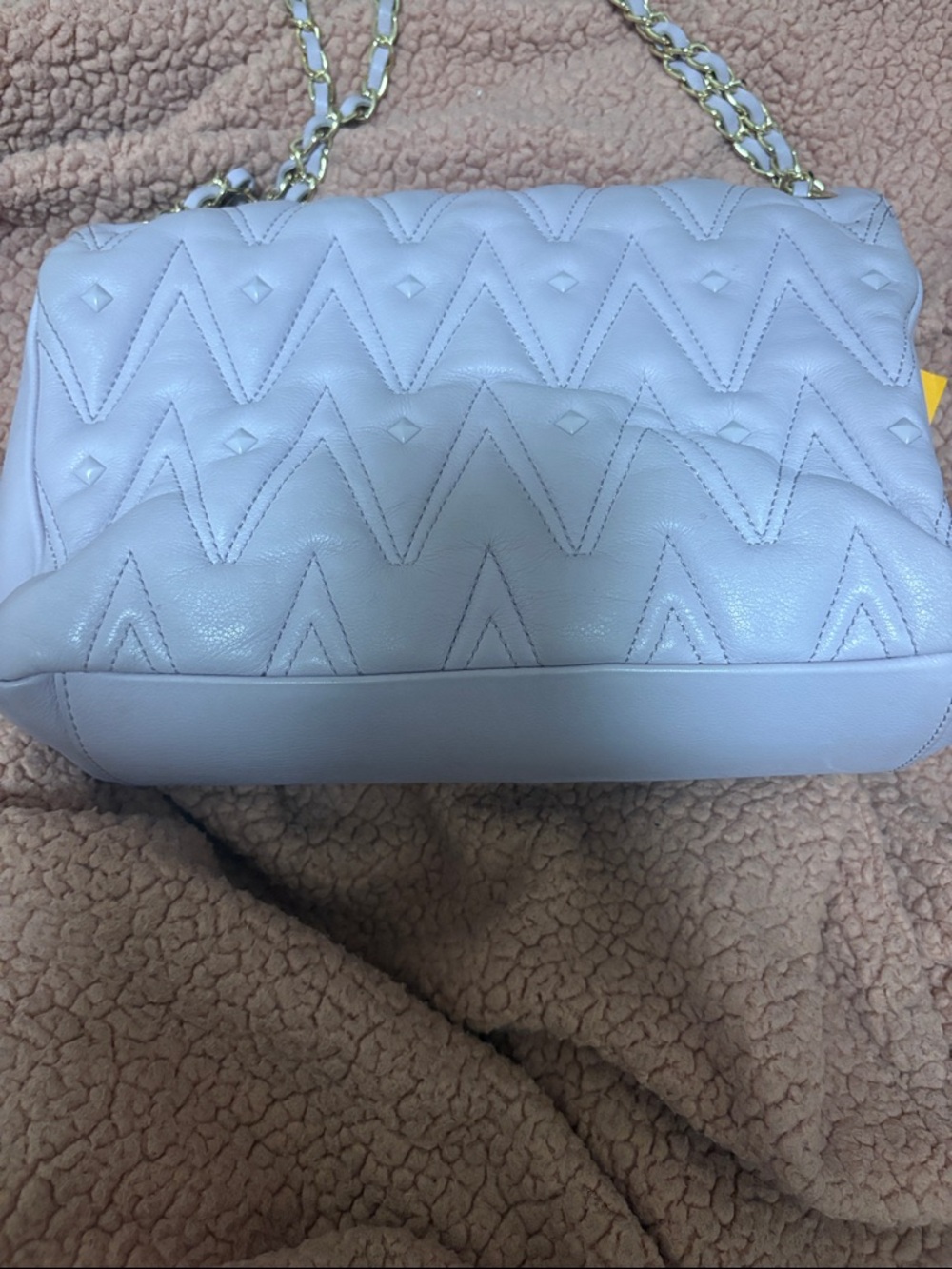 Mario Valentino Quilted Chain-Handle Shoulder Bag - Pale Lilac - Picture 3 of 3